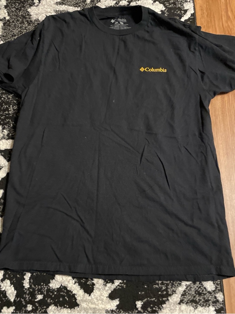 Columbia Black Short-Sleeve Tee with Yellow Logo